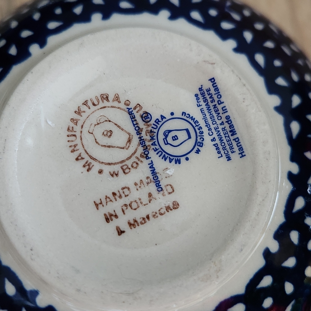 Handmade in Poland Ceramic Blue Speckled Pottery Glazed Mug NWOT - Picture 10 of 12